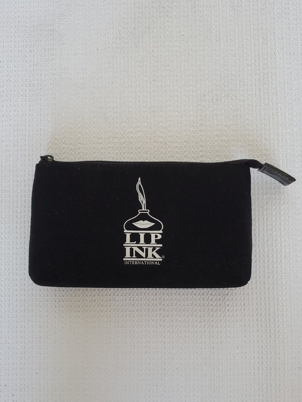 Lip Ink Black Zip Pouch